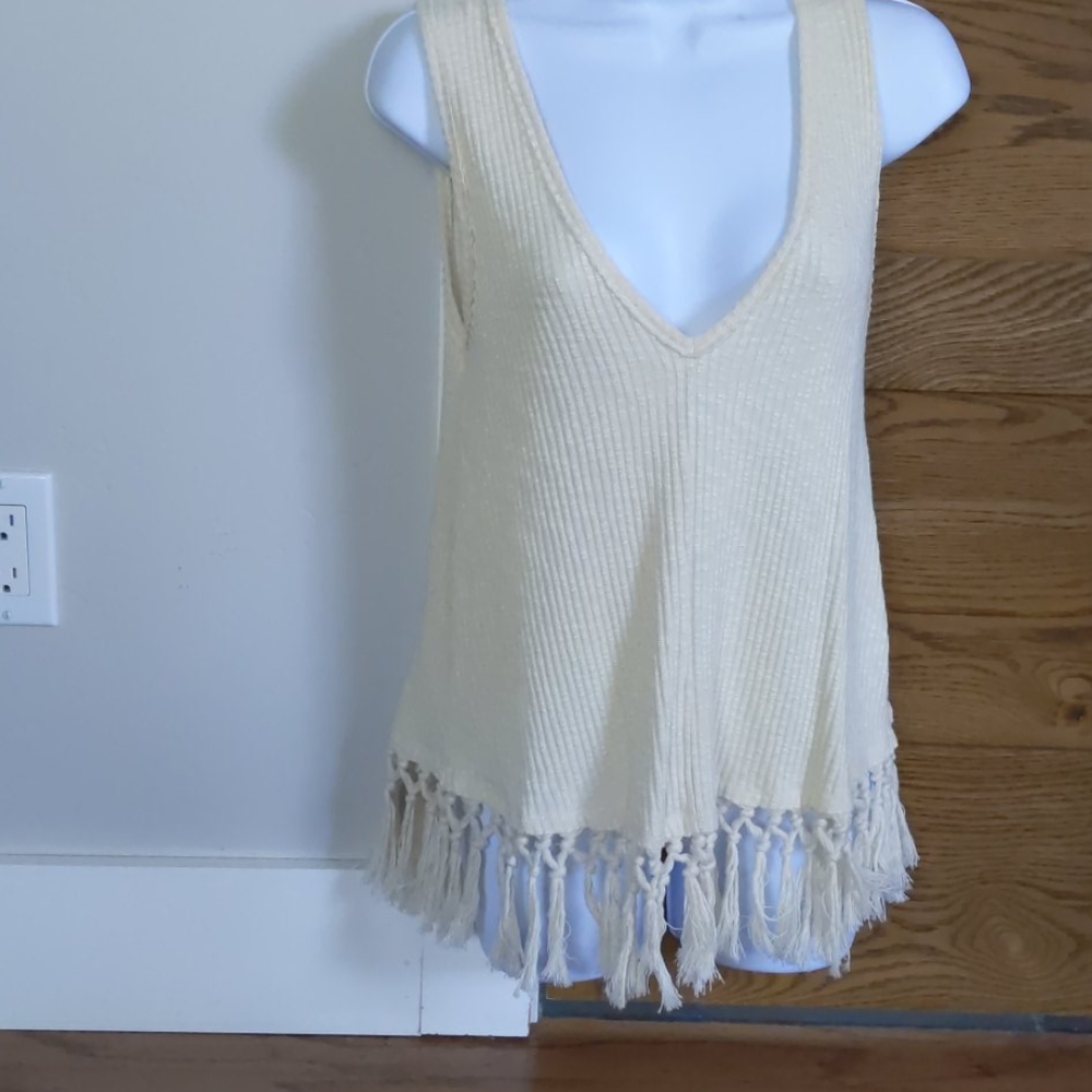 Anthropologie Eri + Ali Fringe Bottom Tank